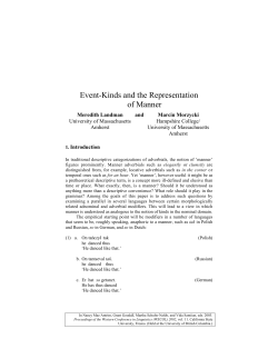 Event-Kinds and the Representation of Manner