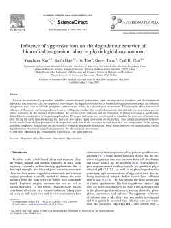 Influence of aggressive ions on the degradation behavior of