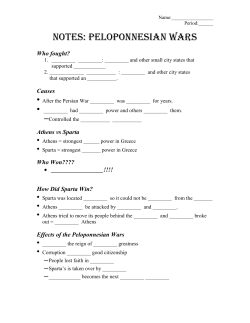 Notes: Peloponnesian Wars