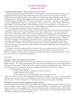 St. Paul`s This Week - St. Paul`s Petersburg Church