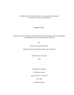 The Rhetoric of Educational Reform in American Public Education: A