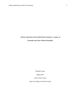 African Americans in the U.S Economy 1 African Americans in the
