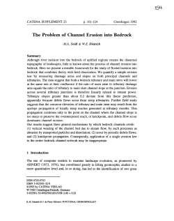 The problem of channel erosion into bedrock, Catena supplement