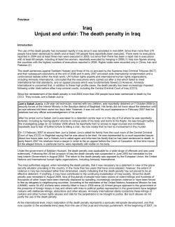 Iraq Unjust and unfair: The death penalty in Iraq