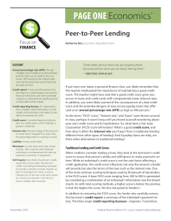 Peer-to-Peer Lending - Federal Reserve Bank of St. Louis
