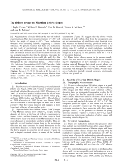 Ice-driven creep on Martian debris slopes