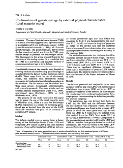 Confirmation of gestational age by external physical characteristics