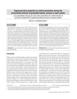 Sugarcane juice properties as control parameters during