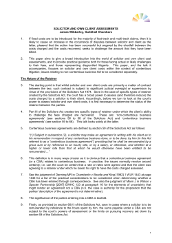 Solicitor Own Client Assessments - James Wibberley