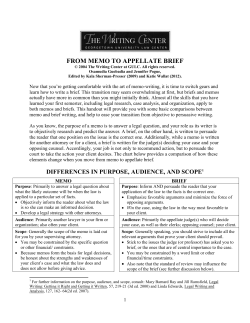 From Memo to Appellate Brief