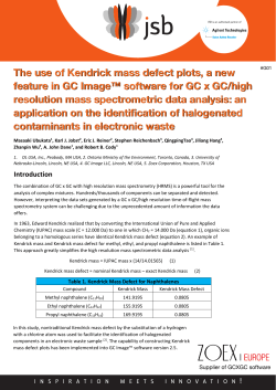 The use of Kendrick mass defect plots, a new feature in GC Image