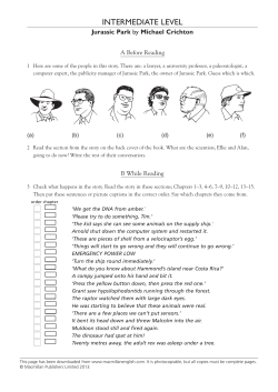 Jurassic Park Worksheet
