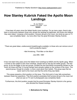 How Stanley Kubrick Faked the Apollo Moon Landings