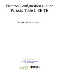 1 Electron Configuration and the Periodic Table C-SE-TE