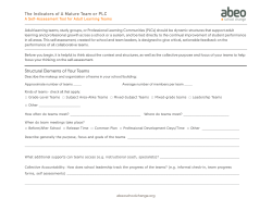 The Indicators of A Mature Team or PLC