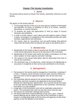 Chester Film Society Constitution