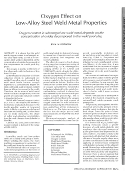 Oxygen Effect on Low-Alloy Steel Weld Metal Properties