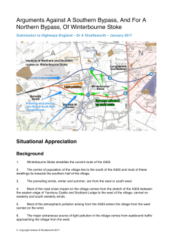 ADS Submission to Highways England on Bypass Routes for
