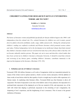 children`s literature research in kenyan universities