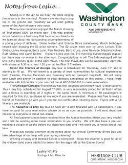 April 2015 - Washington County Bank