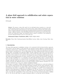 A phase field approach to solidification and solute separa