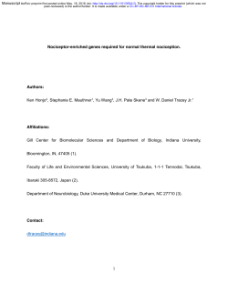 Nociceptor-enriched genes required for normal thermal