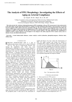 The Analysis of PPG Morphology