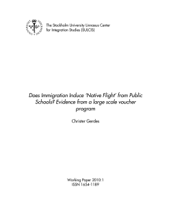 Does Immigration Induce `Native Flight` from Public Schools