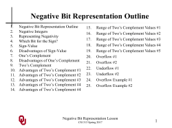 CS1313 Negative Bit Representation Lesson