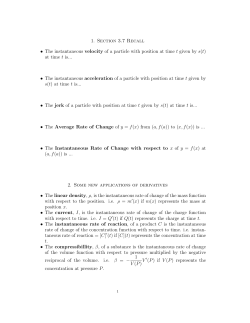 at time t is... &bull; The