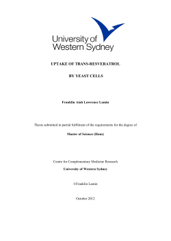 uptake of trans-resveratrol by yeast cells