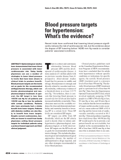Blood pressure targets for hypertension: What`s the evidence?