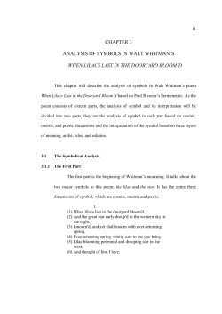 chapter 3 analysis of symbols in walt whitman`s when lilacs last in