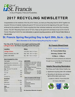 Recycling Events - City of St. Francis