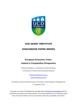 European Economic Crisis - Ireland in Comparative Perspective