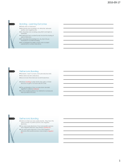 Bonding &ndash; Learning Outcomes