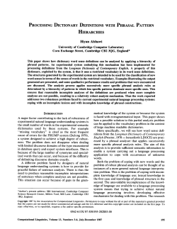 processing dictionary definitions with phrasal pattern hierarchies