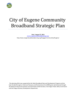City of Eugene Community Broadband Strategic Plan