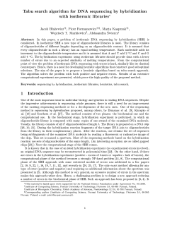 Tabu search algorithm for DNA sequencing by hybridization with