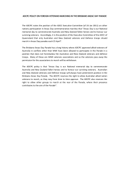 ADCPC Policy on Foreign Veterans Marching