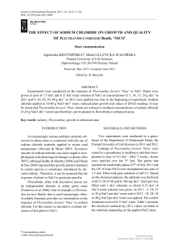 the effect of sodium chloride on growth and quality