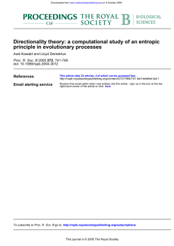 principle in evolutionary processes Directionality theory: a