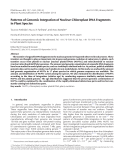 Patterns of Genomic Integration of Nuclear Chloroplast DNA