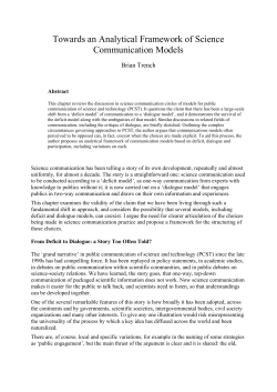 Towards an Analytical Framework of Science Communication Models