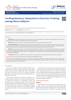 Cardiopulmonary Adaptation to Exercise Training among Obese
