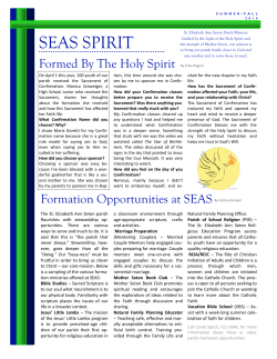 Summer/Fall Newsletter 2014 - St. Elizabeth Ann Seton Catholic