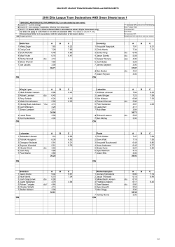 2016 Elite League Team Declarations AND Green Sheets Issue 1