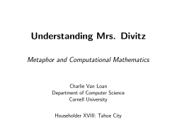 Understanding Mrs. Divitz - Cornell Computer Science