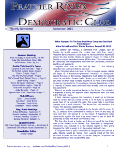 Monthly Newsletter - Feather River Democratic Club