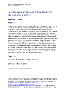Perspectives on love as a component of professional practice